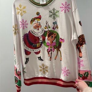 Festive Santa and Reindeer Sweater